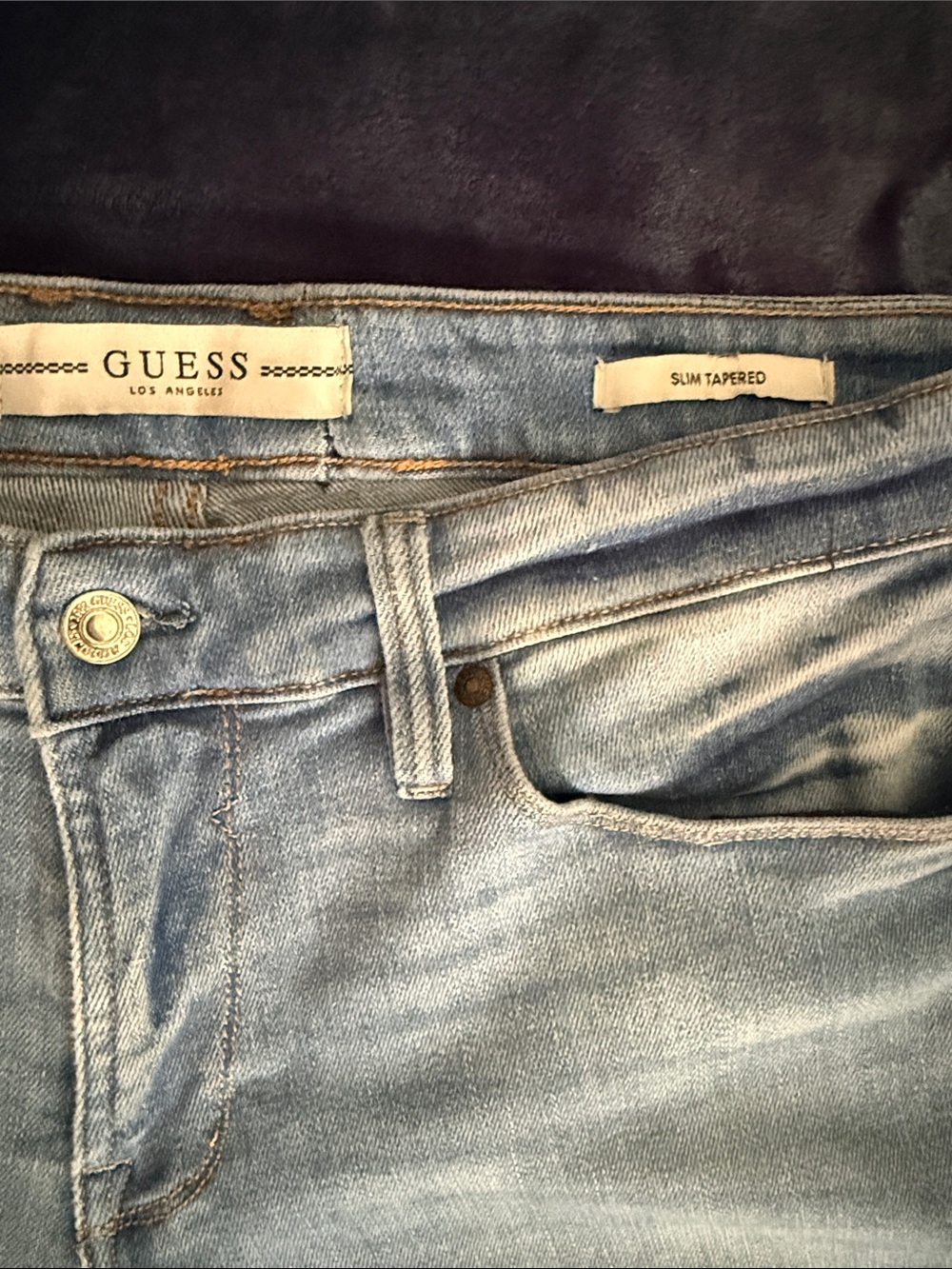 Guess Mens Light Wash Skinny Jeans